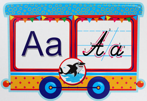 Wir studieren das Alphabet. Ein Satz Demokarten
